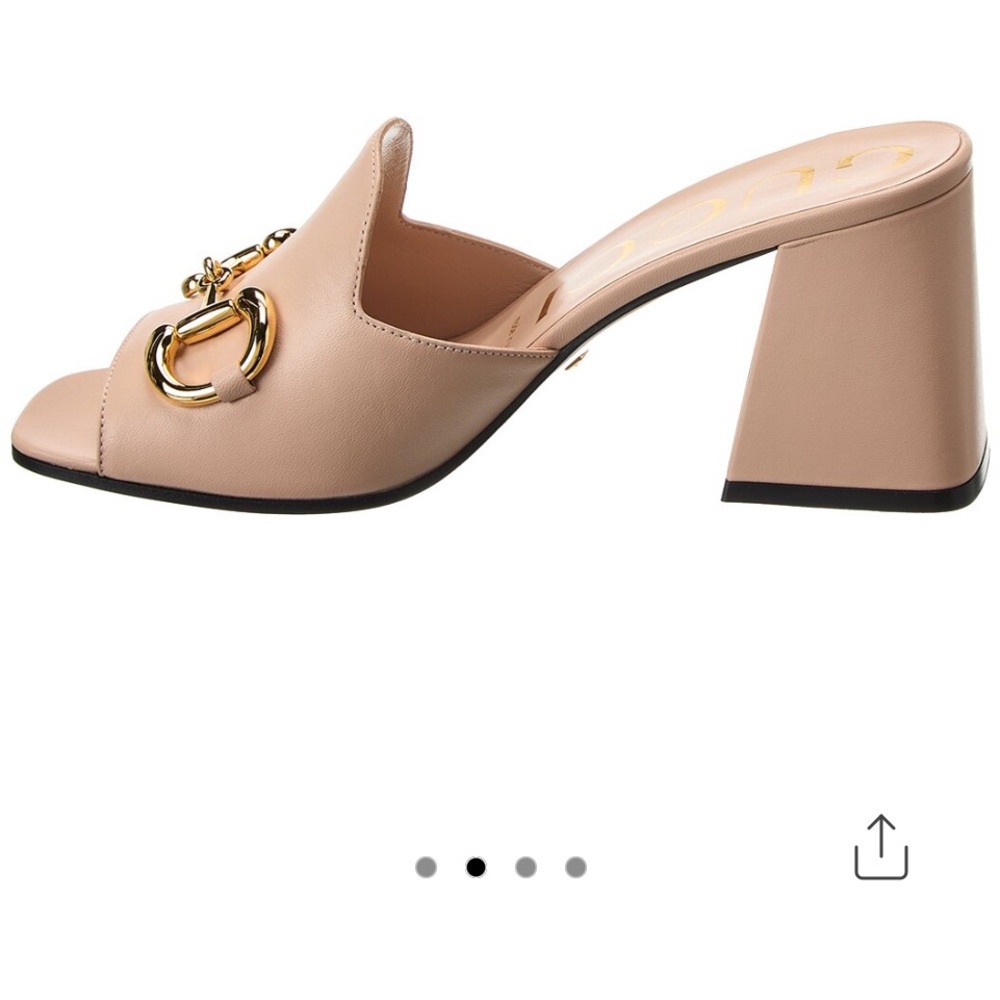 Gucci horsebit Women's 
Beige Leather Mules - Picture 5 of 16